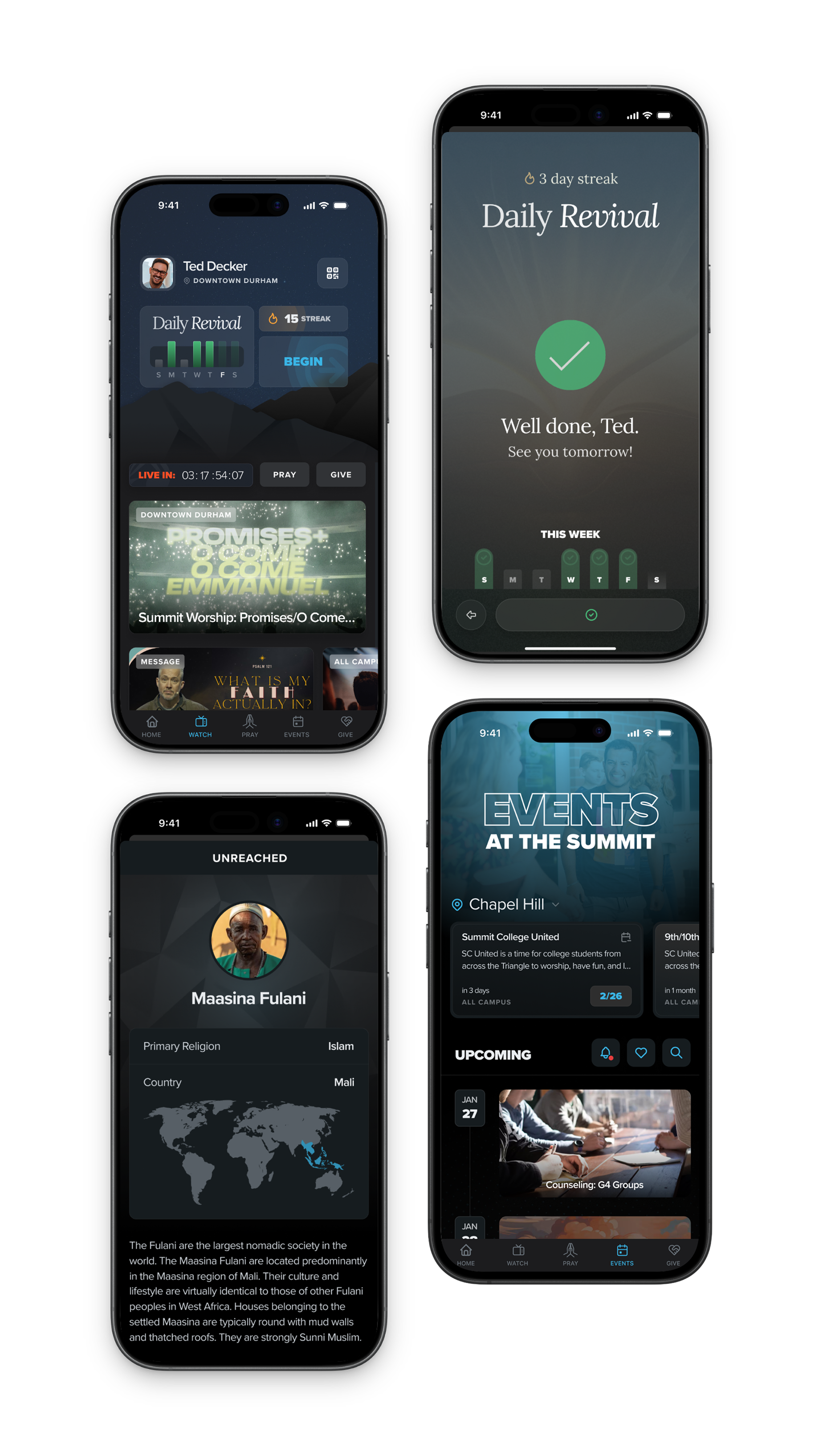 Screenshot of the Summit app: Quick Links