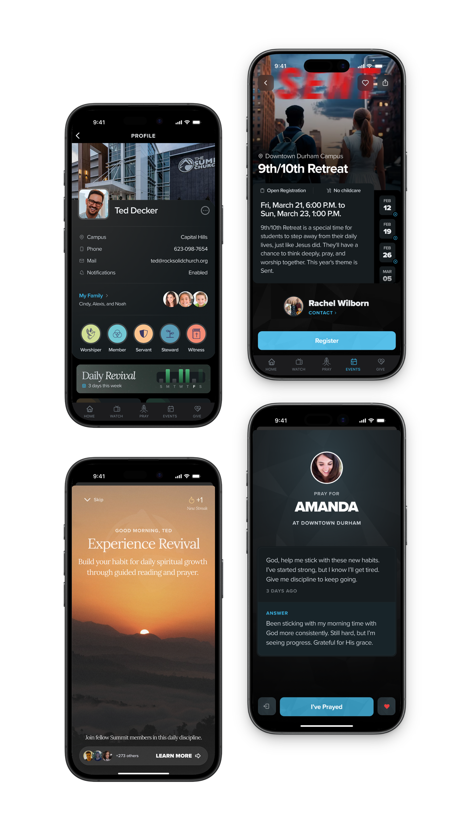 Screenshot of the Summit app: Quick Links